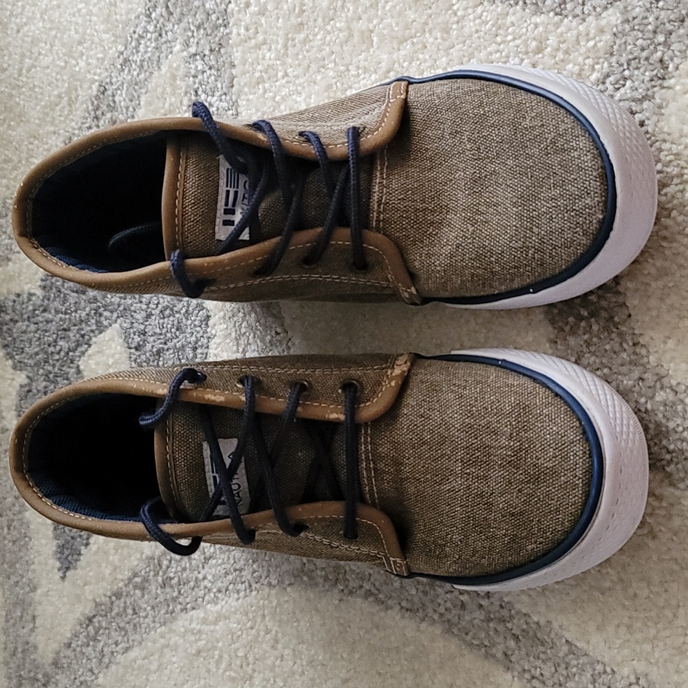 Nautica hightop sneaker, youth sz 2, brown canvas - Picture 2 of 15